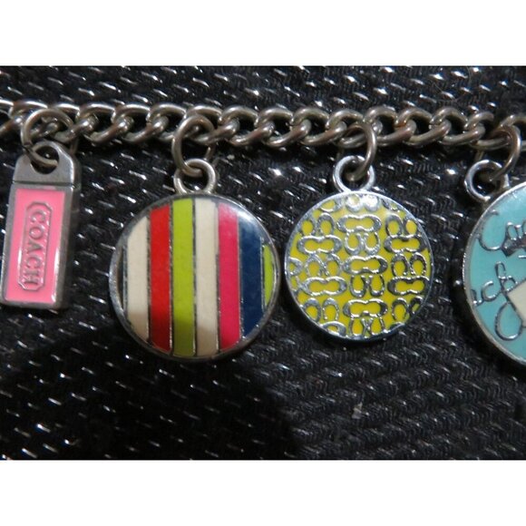 COACH VINTAGE JEWELRY SILVER 9 CHARMS 8 INCH BRACELET - Picture 5 of 6